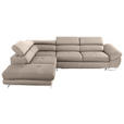 ECKSOFA  in Webstoff Beige  - Beige, Design, Textil/Metall (235/280cm) - Hom`in