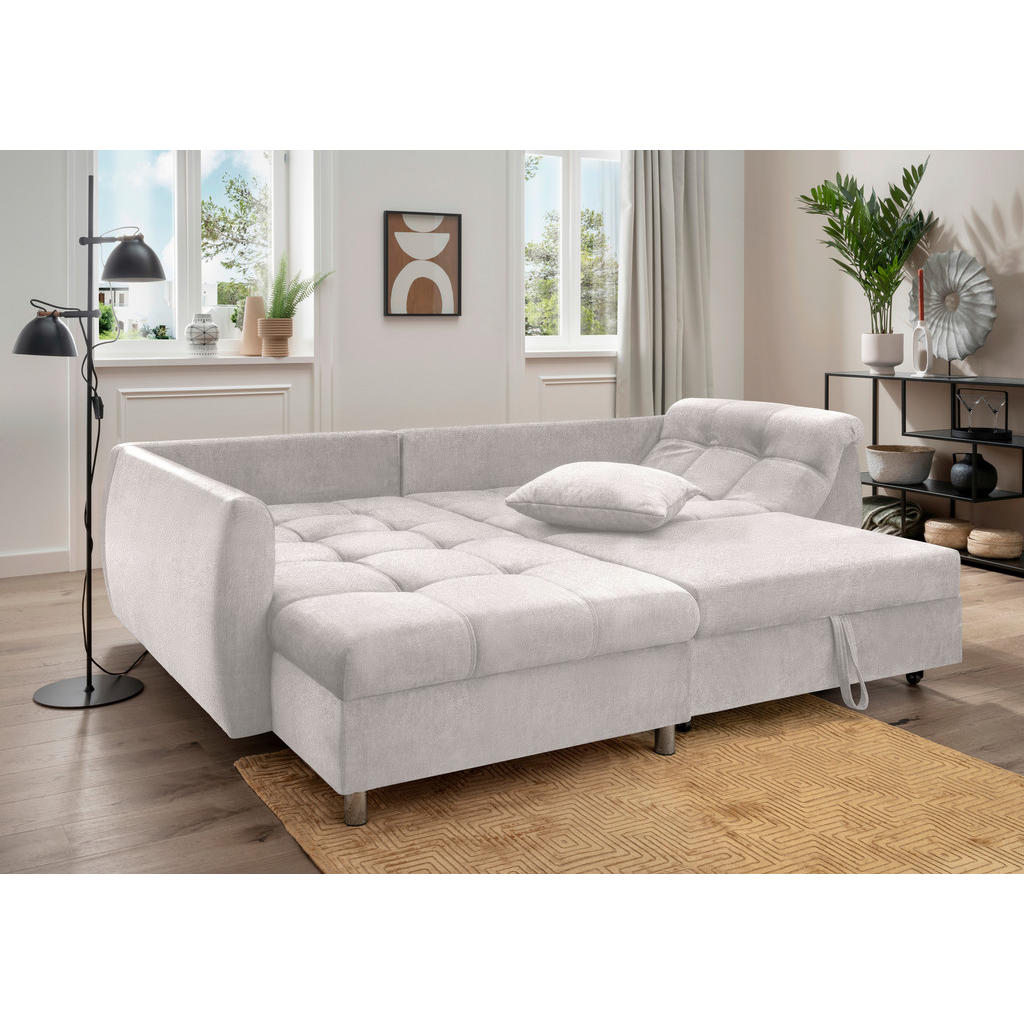 Thumbnail - Livetastic Ecksofa, Beige, Textil, Uni, 3-Sitzer, Füllung: Schaumstoff, Ottomane links, L-Form, 250x190 cm, Made in EU, ...