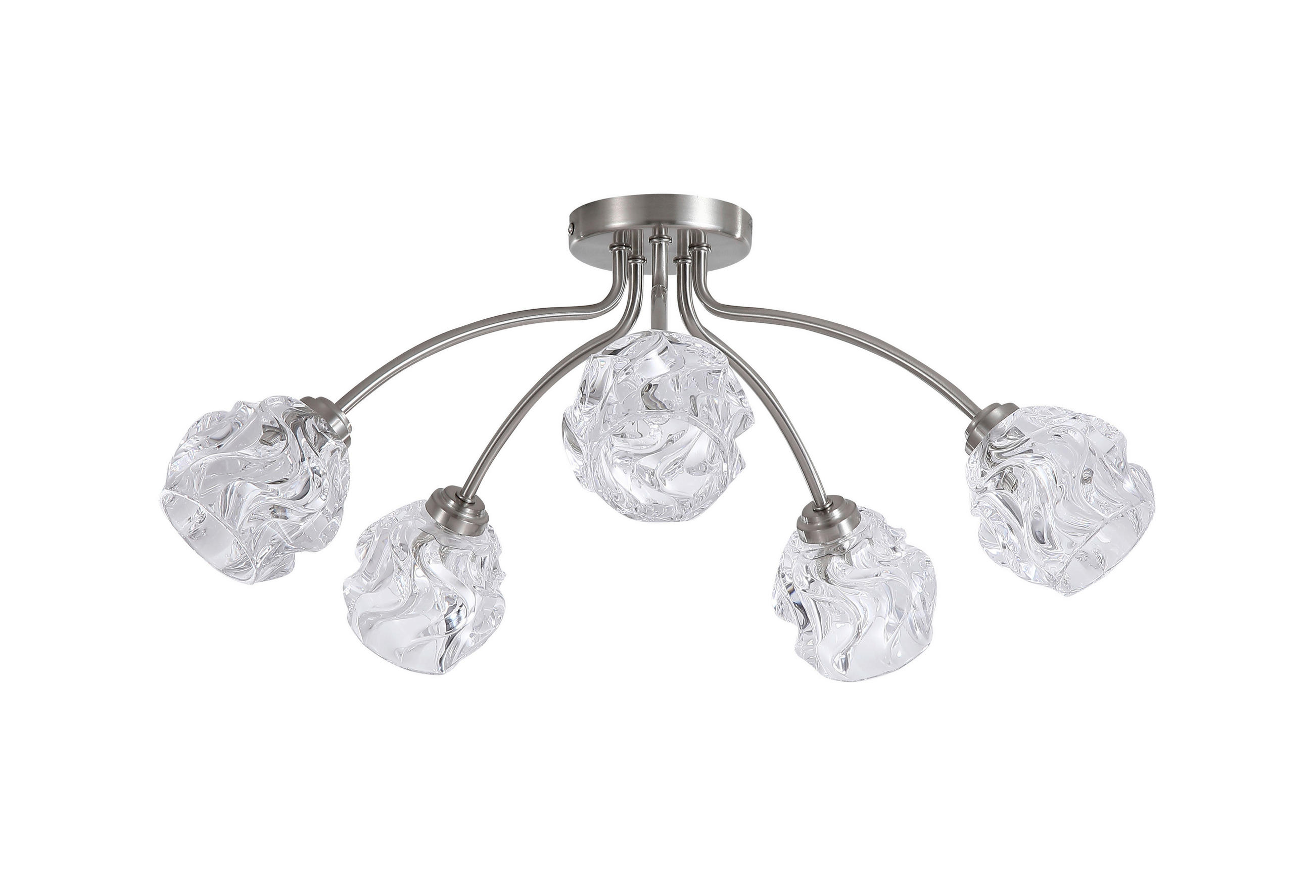 DECKENLEUCHTE Astral  - Nickelfarben, Design, Glas/Metall (60/24/60cm)