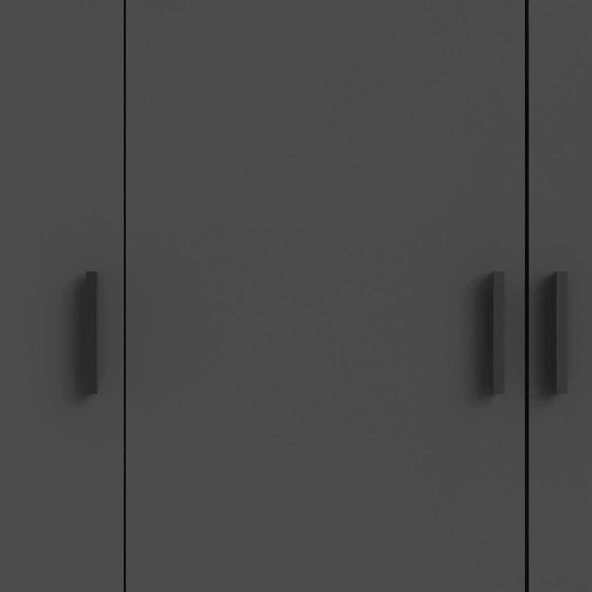 KLEIDERSCHRANK in Grau  - Dunkelgrau/Schwarz, Basics, Holzwerkstoff/Metall (195,5/200,4/49,6cm) - MID.YOU