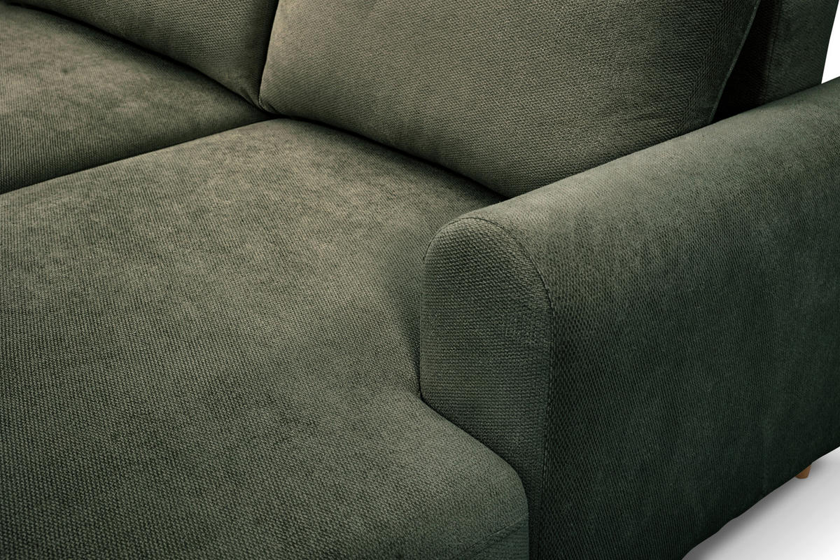 ECKSOFA Struktur Dunkelgrau  - Dunkelgrau/Naturfarben, Design, Holz/Textil (150/230cm) - MID.YOU