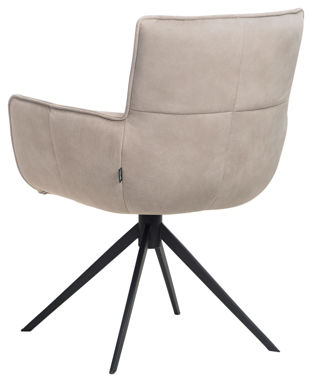 ARMLEHNSTUHL  Sitzfläche 360° drehbar, inklusive Armlehnen, automatische Rückholfunktion Webstoff  Beige  - Beige/Schwarz, Design, Textil/Metall (63/88,5/64cm) - Novel