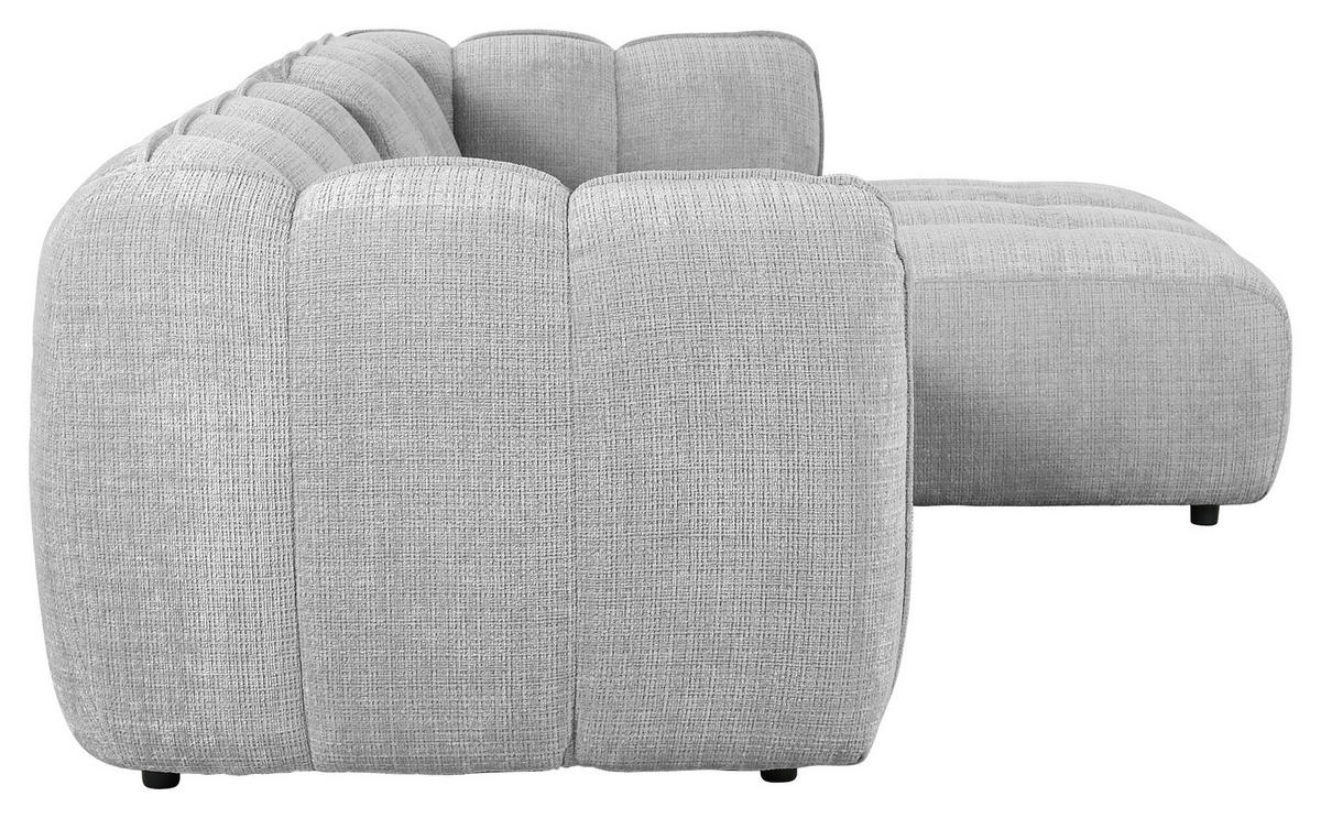 ECKSOFA Hellgrau Chenille  - Hellgrau/Schwarz, KONVENTIONELL, Kunststoff/Textil (272/172cm) - Carryhome