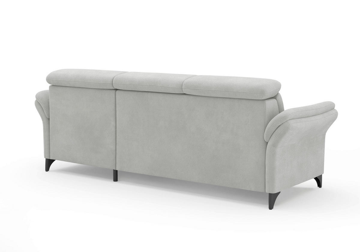 ECKSOFA GLENDALE E Silberfarben Flachgewebe  - Silberfarben/Schwarz, KONVENTIONELL, Textil/Metall (253/166cm) - Sit & More