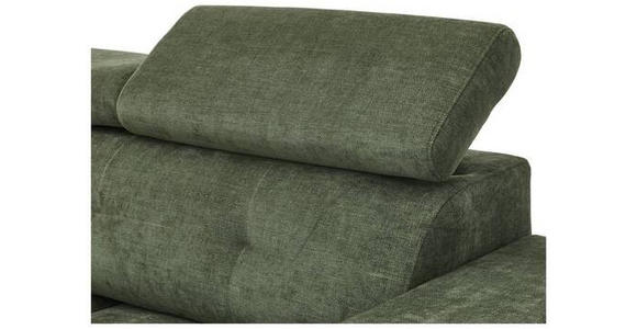 ECKSOFA in Chenille Olivgrün  - Schwarz/Olivgrün, KONVENTIONELL, Textil/Metall (178/264cm) - Hom`in