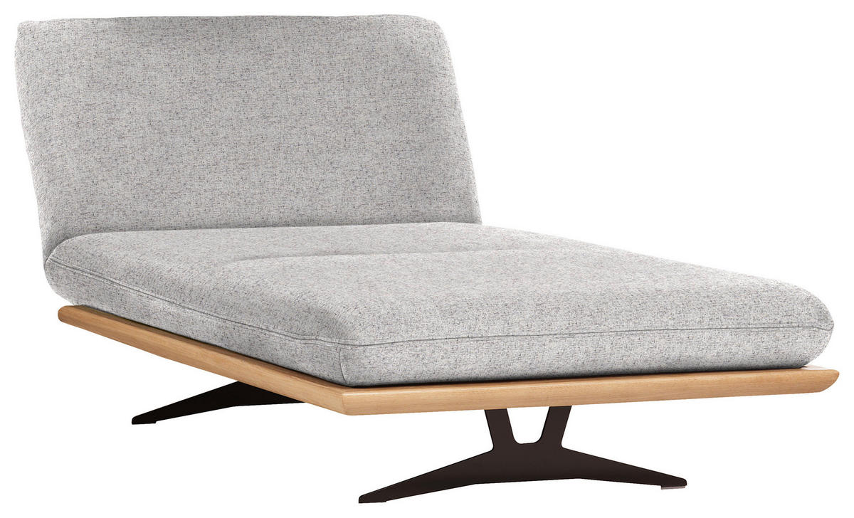 OTTOMANE in Webstoff Grau  - Schwarz/Grau, Design, Holz/Textil (114/92/165-218cm) - Dieter Knoll