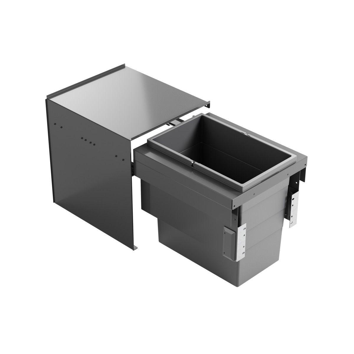 EINBAUABFALLSAMMLER 28 l  Kunststoff  - Dunkelgrau/Grau, Basics, Kunststoff (35,2/40/41,1cm) - HKT