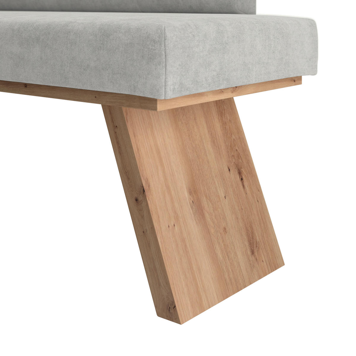 ECKBANK 140/160 cm Webstoff Hellgrau   - Eichefarben/Hellgrau, KONVENTIONELL, Textil (140/160cm) - Livetastic