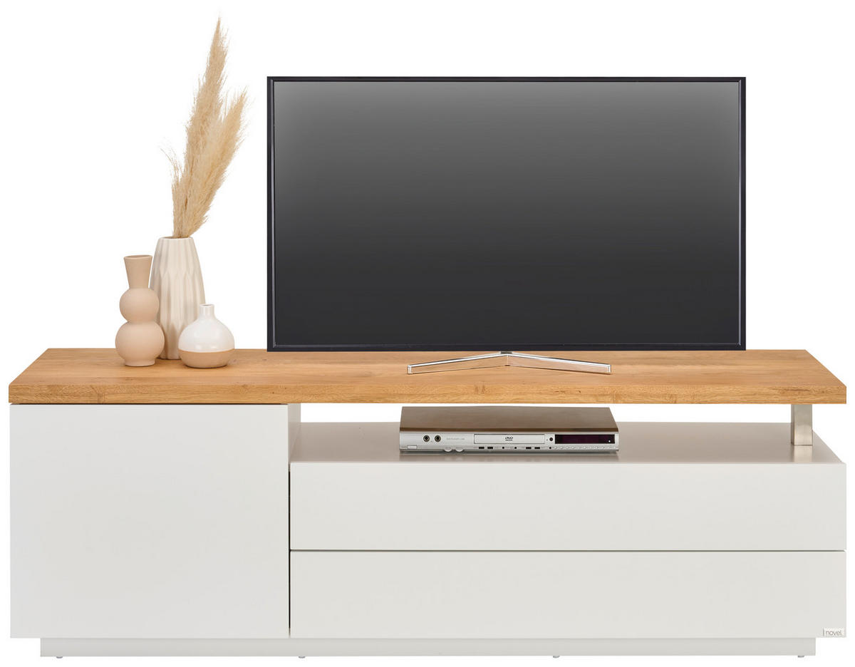 NISKA KOMODA   160/53,5/41,5 cm   bela, boja hrasta   - boja hrasta/bela, Konvencionalno, drvo/pločasti materijal (160/53,5/41,5cm) - Novel