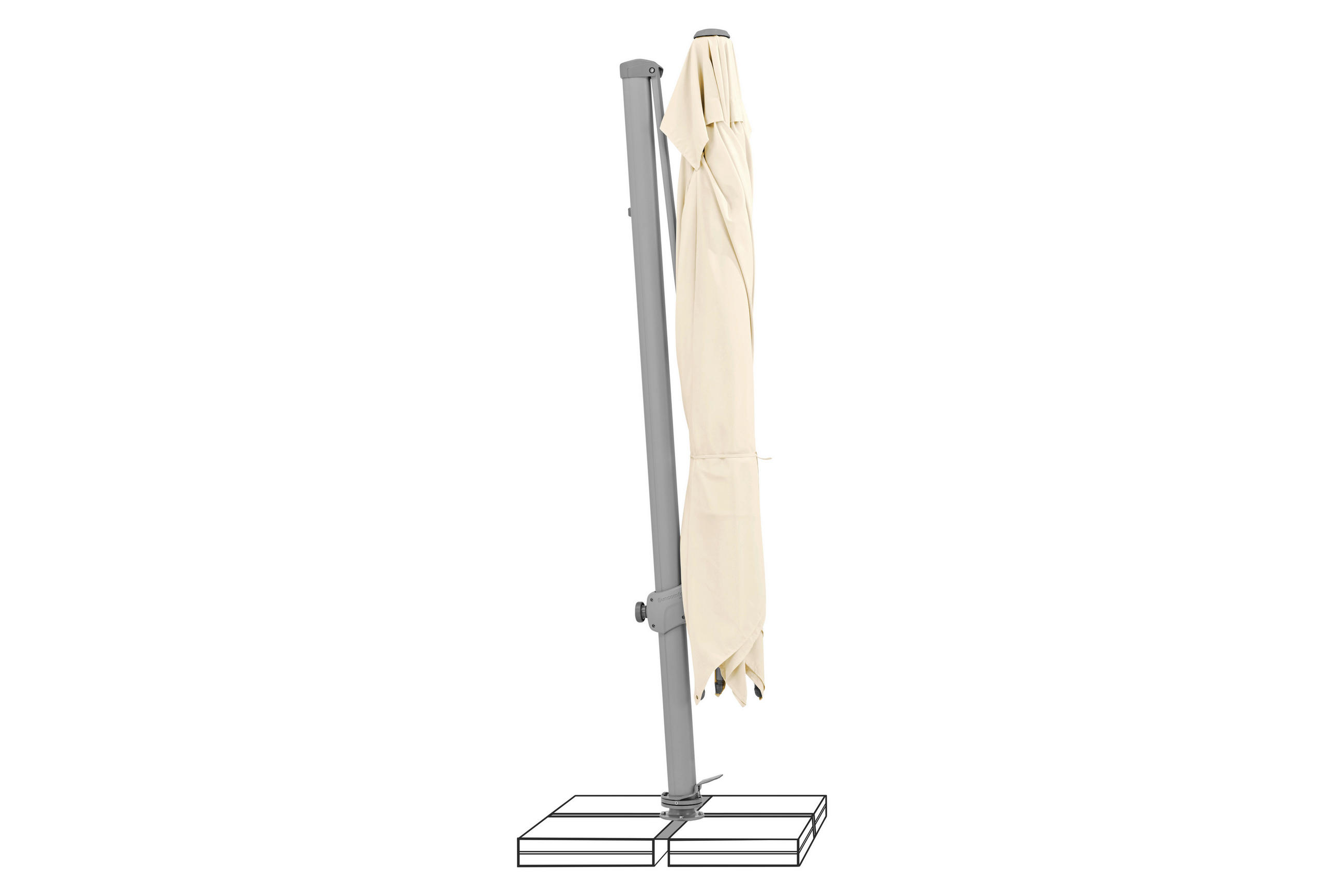 AMPELSCHIRM 300x300 cm Ecru  - Ecru/Silberfarben, KONVENTIONELL, Textil/Metall (300/300cm) - Suncomfort by Glatz