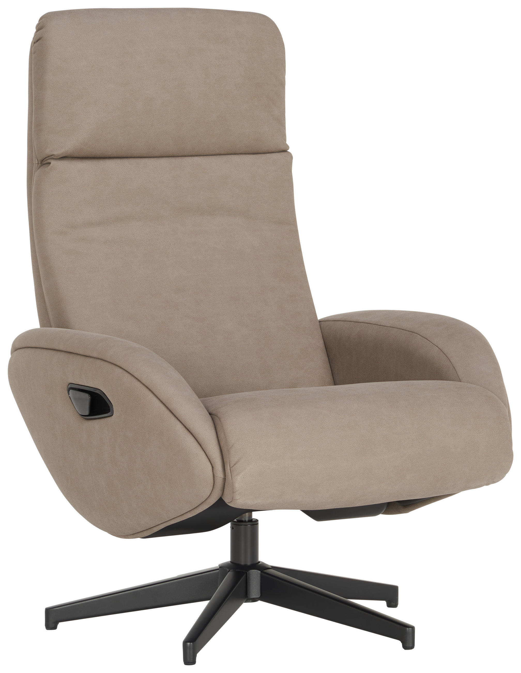 RELAXFÅTÖLJ SET i mikrofiber taupe  - svart/taupe, Design, metall/textil (77/107/75cm) - Xora