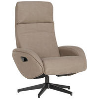 RELAXFÅTÖLJ SET i mikrofiber taupe  - svart/taupe, Design, metall/textil (77/107/75cm) - Xora