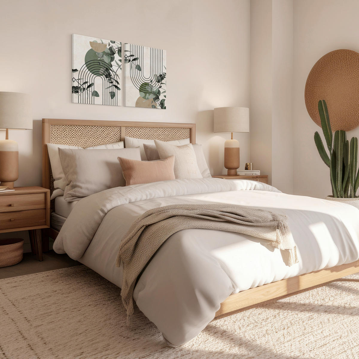 BILDERSET 2x32/42 cm  - Multicolor, Basics, Holz/Textil (2x32/42cm)