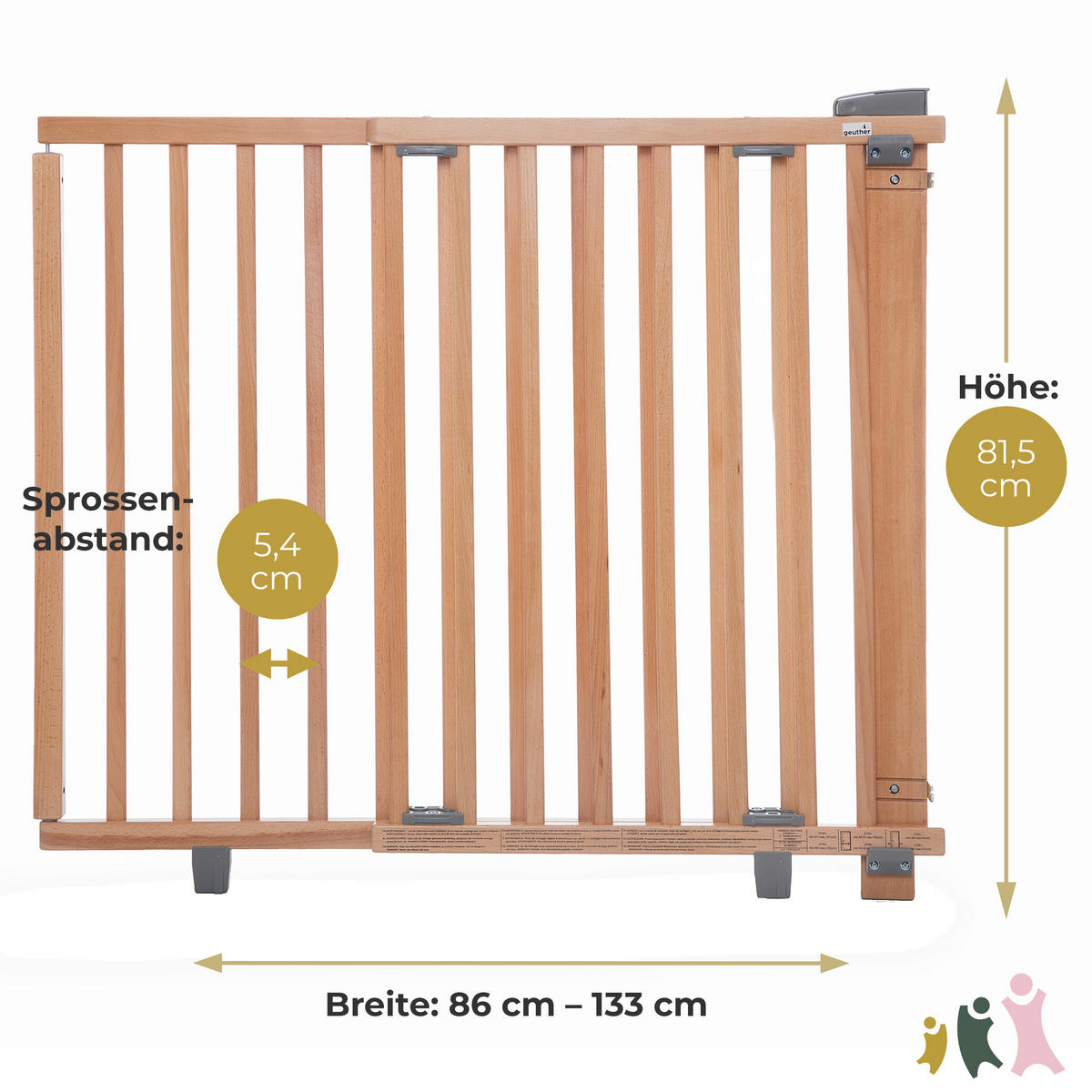 TÜRSCHUTZGITTER 133/81,5 cm  - Naturfarben, Basics, Holz (133/81,5cm) - Geuther