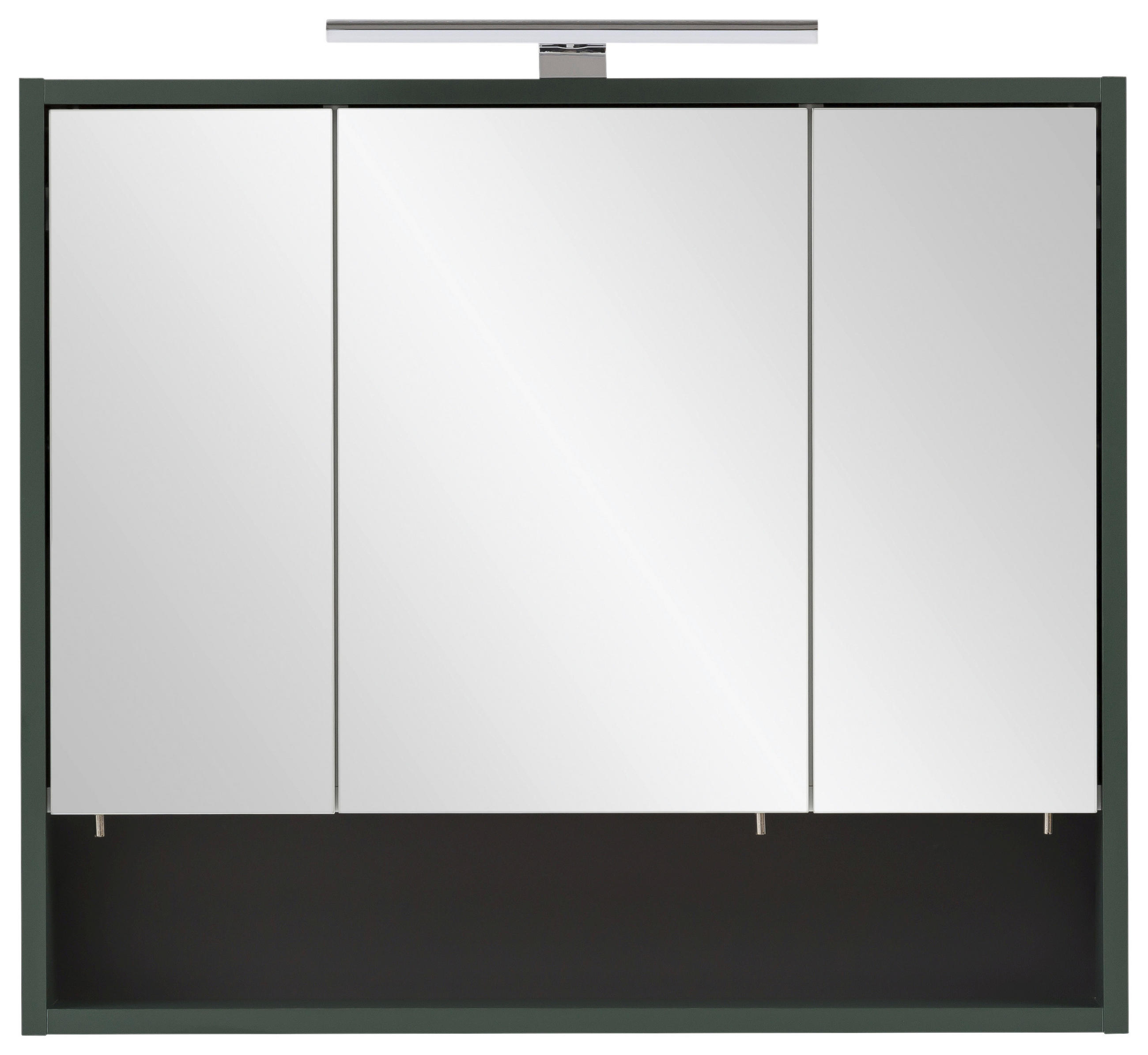 ZRCADLOVÁ SKŘÍŇKA, lesní zelená, 70/64,2/16 cm - lesní zelená/barvy niklu, Moderní, kov/kompozitní dřevo (70/64,2/16cm) - Stylife