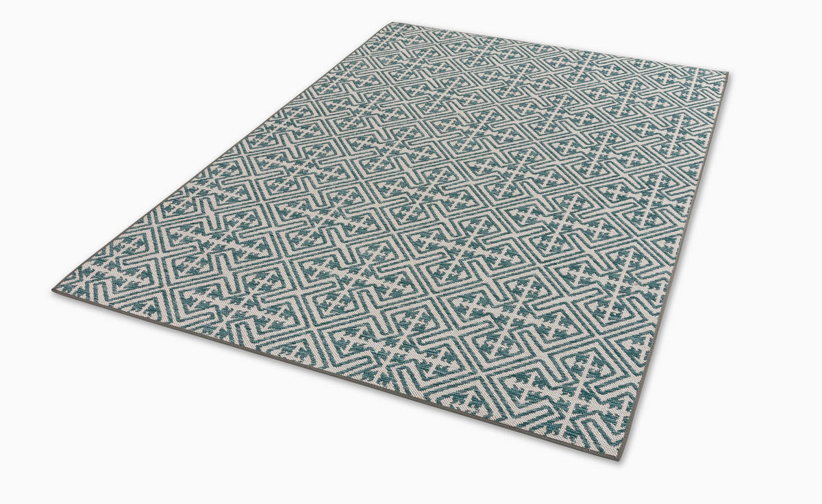 OUTDOORTEPPICH 70/140 cm Parkland Türkis, Beige  - Türkis/Beige, KONVENTIONELL, Textil (70/140cm) - Schöner Wohnen