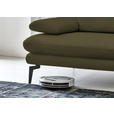 3-SITZER-SOFA in Leder Olivgrün  - Schwarz/Olivgrün, Design, Leder/Metall (222/86/104cm) - Dieter Knoll