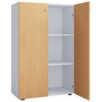 SCHUHSCHRANK Lona  in 70/110/39 cm  - Silberfarben/Buchefarben, Design, Holzwerkstoff/Kunststoff (70/110/39cm) - MID.YOU