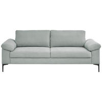 3-SITZER-SOFA Flachgewebe Blaugrau  - Blaugrau/Schwarz, Design, Textil/Metall (226/89/97cm) - Pure Home Lifestyle