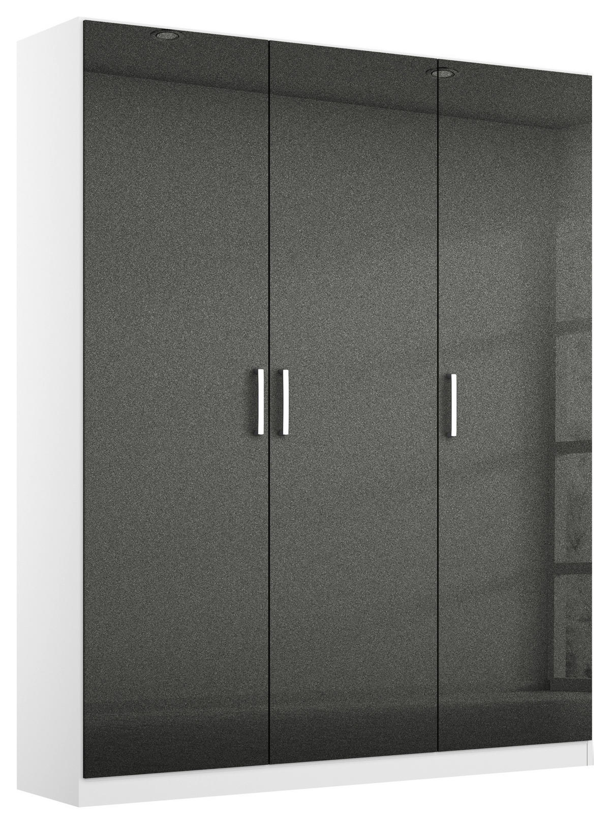 DREHTÜRENSCHRANK 3-türig  - Chromfarben/Weiß, MODERN, Holzwerkstoff/Kunststoff (136/197/54cm) - Rauch Möbel