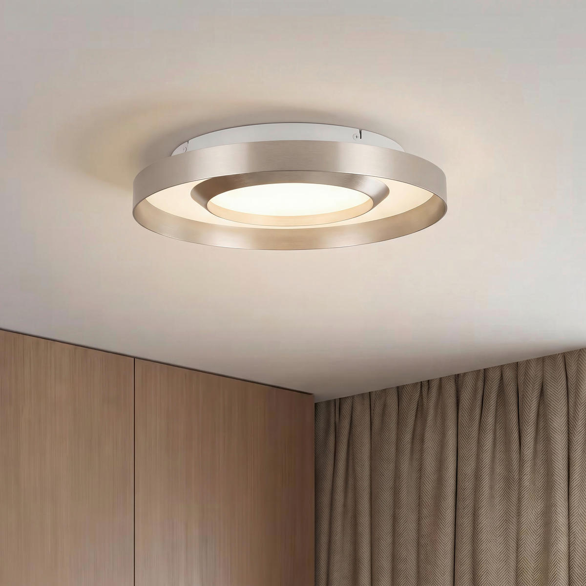 LED-DECKENLEUCHTE Avoir 40/8 cm  - Champagner/Goldfarben, Design, Kunststoff/Metall (40/8cm) - Novel