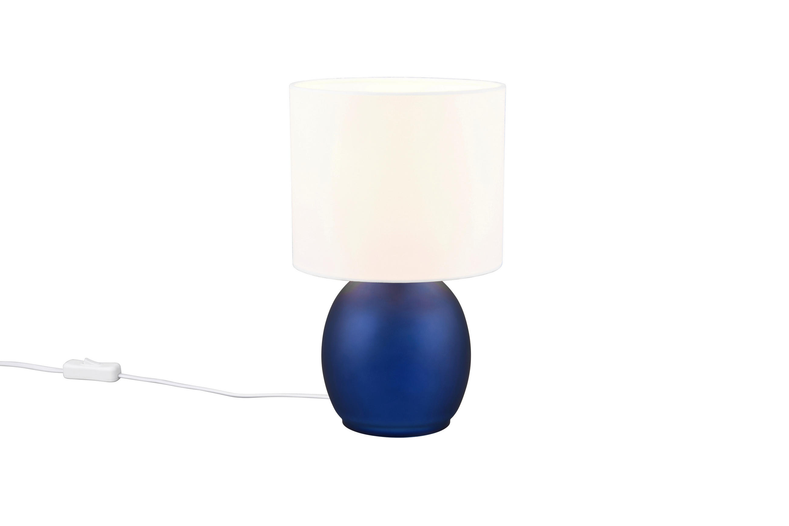 TISCHLEUCHTE - Blau/Weiss, Konventionell, Glas/Textil (18/29cm) - Trio Leuchten