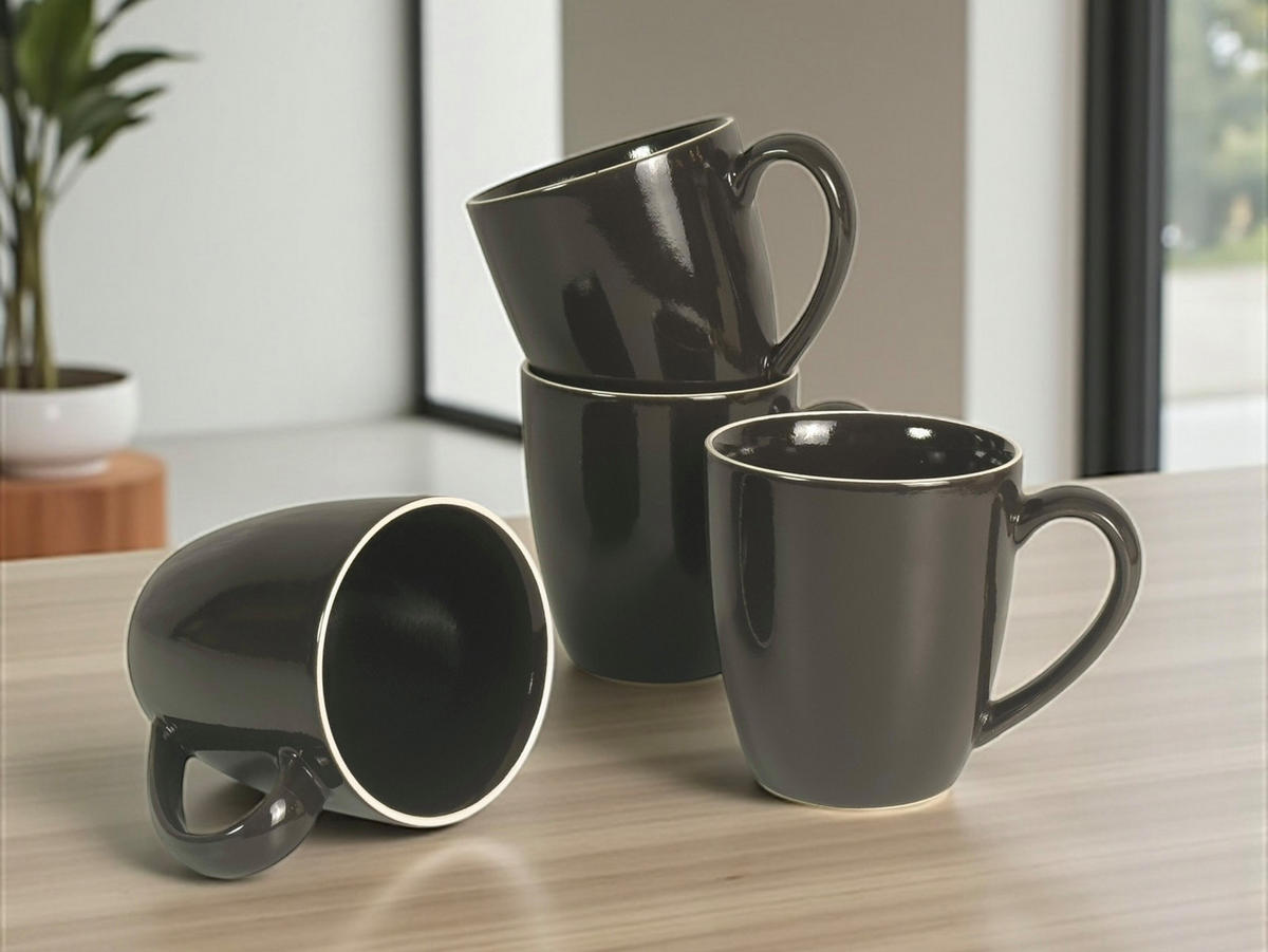 KAFFEEBECHERSET Bastia mocha 4-teilig  - Mokka, Trend, Keramik - Novel