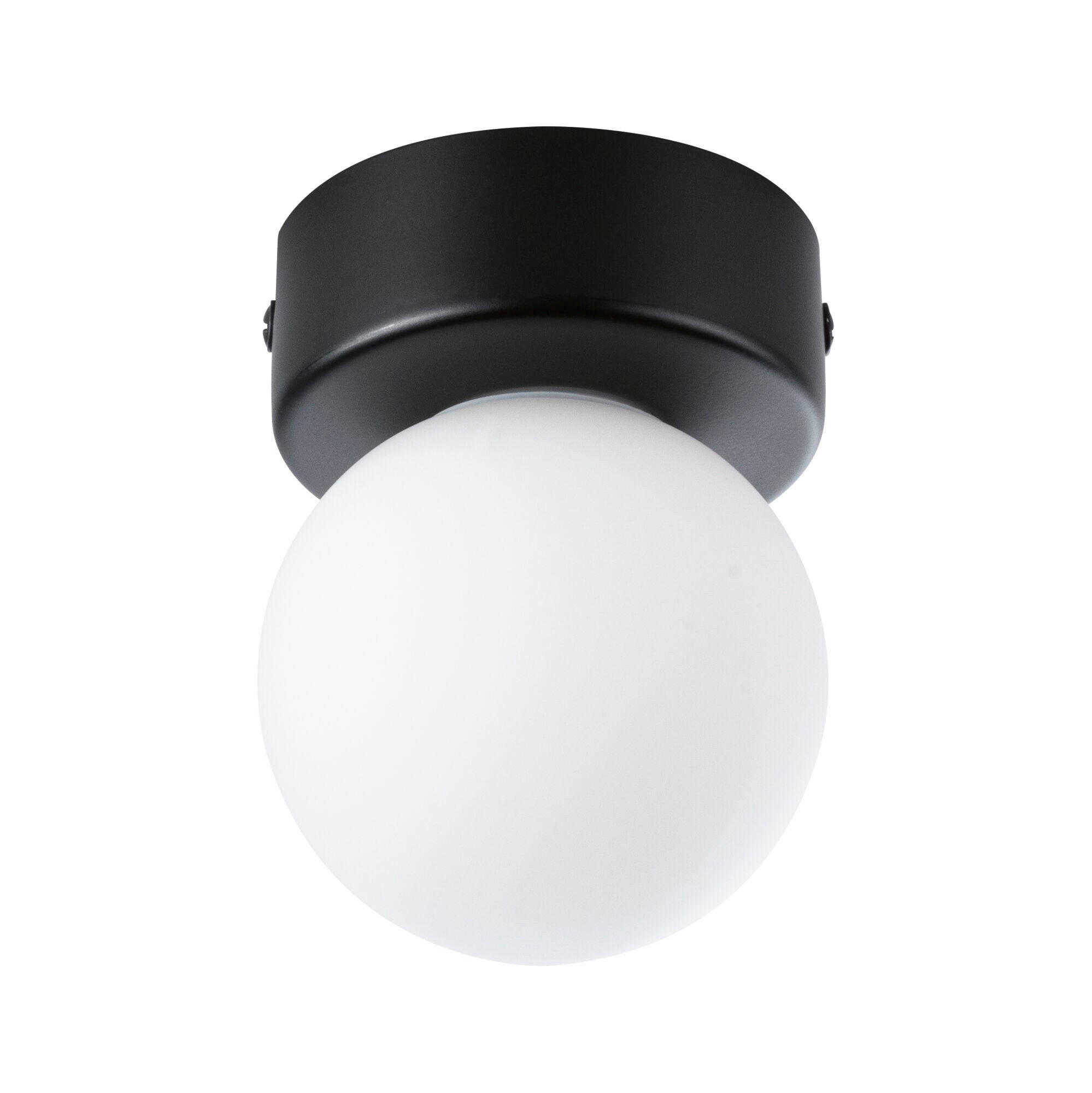 BADEZIMMER-DECKENLEUCHTE Gove 8,0/10,6 cm   - Schwarz/Weiß, Basics, Glas/Metall (8,0/10,6cm) - Paulmann
