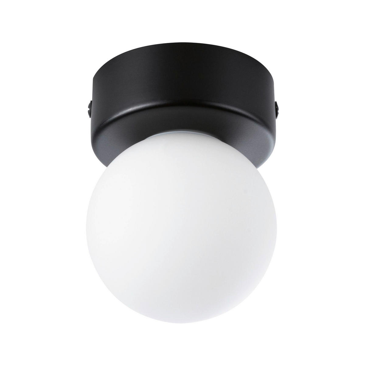 BADEZIMMER-DECKENLEUCHTE Gove 8,0/10,6 cm   - Schwarz/Weiß, Basics, Glas/Metall (8,0/10,6cm) - Paulmann