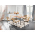 ESSTISCH in Holz, Metall 140/90/76 cm - Schwarz/Akaziefarben, Design, Holz/Metall (140/90/76cm) - Landscape