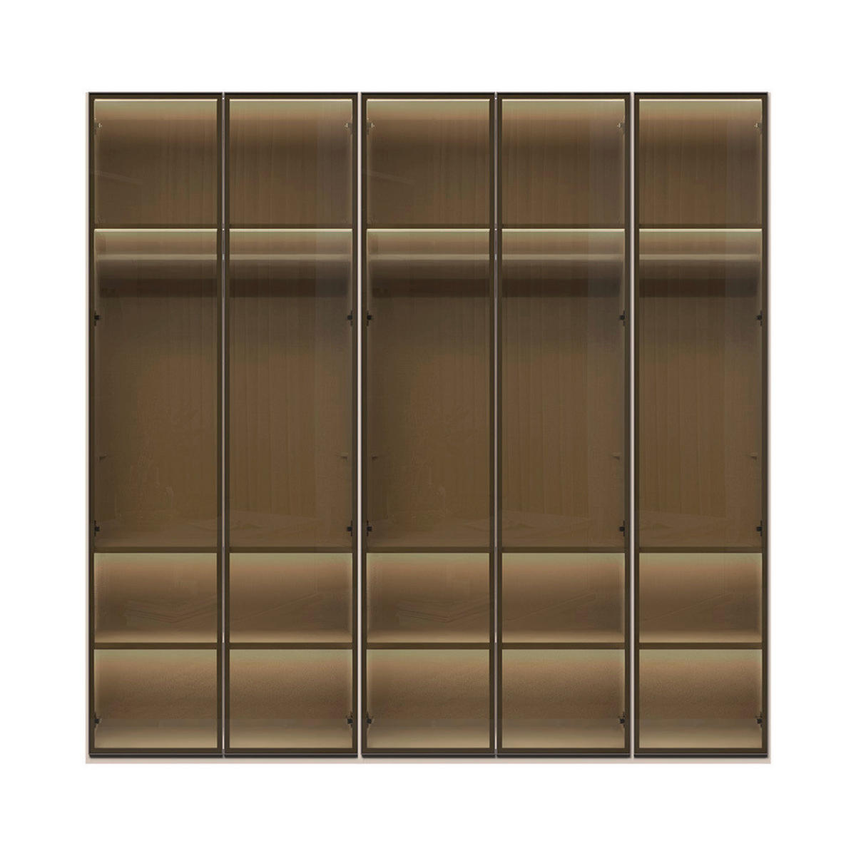 ORMAR SA KLASIČNIM VRATIMA  227/224/56 cm  - Dizajnerski, staklo/metal (227/224/56cm)