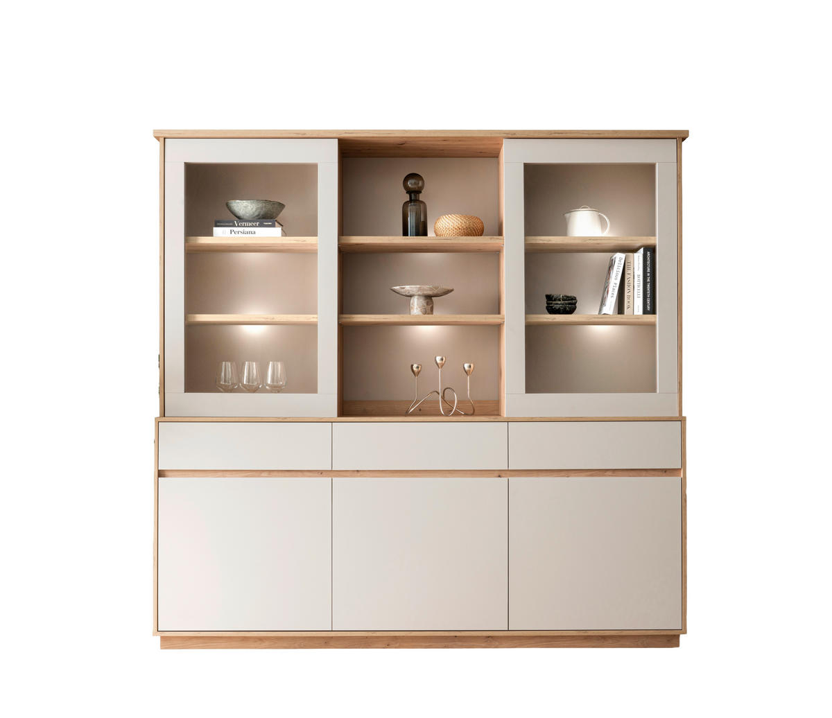 BUFFET 202/199/40 cm  in Kaschmir, Eiche Artisan  - Kaschmir/Eiche Artisan, Design, Holzwerkstoff (202/199/40cm) - MID.YOU