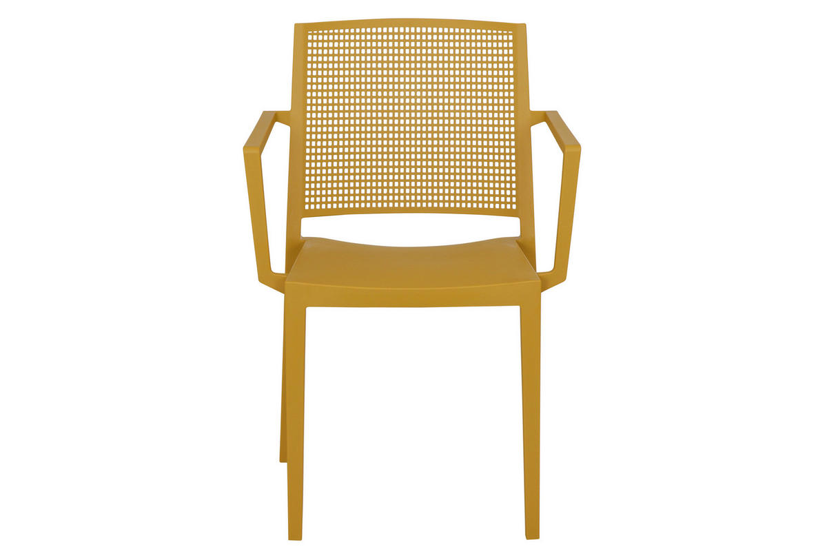 GARTENGARNITUR 3-teilig Stahl  - Anthrazit/Gelb, Basics, Kunststoff/Metall (80/80/71cm) - Siena Garden