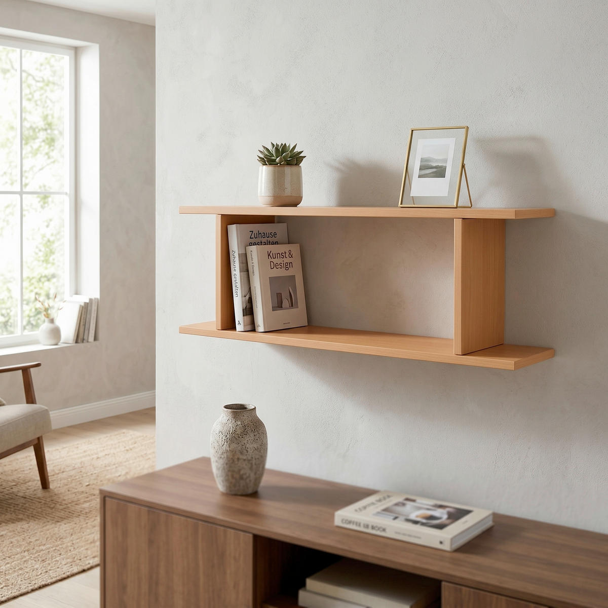 WANDREGAL 80/28/19,7 cm  - Buchefarben, KONVENTIONELL, Holzwerkstoff (80/28/19,7cm) - MID.YOU
