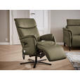 RELAXSESSEL in Leder Olivgrün  - Schwarz/Olivgrün, Design, Leder/Metall (70/117/85cm) - Dieter Knoll