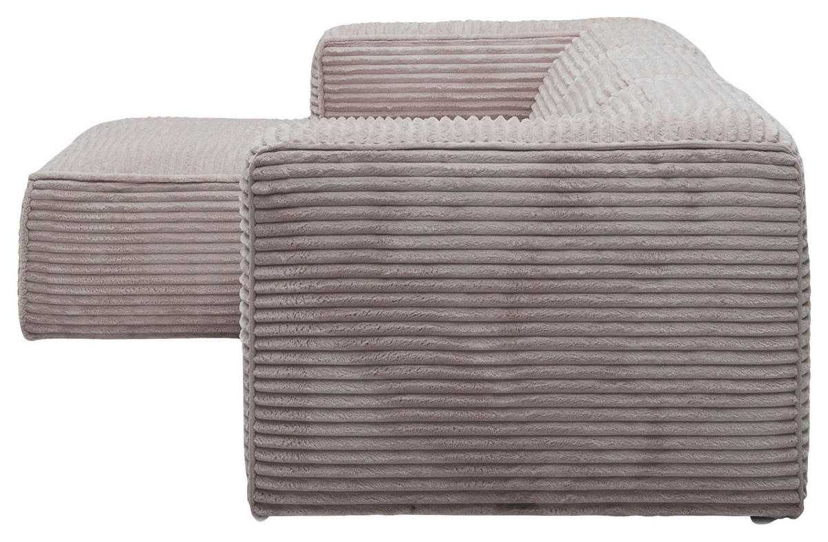 ECKSOFA FEBE Taupe Cord  - Taupe/Schwarz, Design, Kunststoff/Textil (163/332cm) - Stylife
