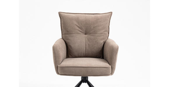 ARMLEHNSTUHL in Eisen Cord - Schwarz/Braun, Design, Textil/Metall (60/95/67cm) - Novel