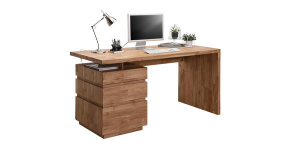SCHREIBTISCH - Eichefarben, Natur, Holz (150/76/70cm) - Linea Natura