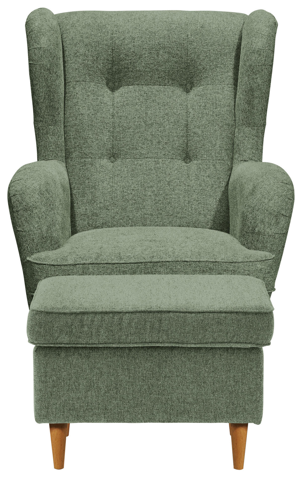 ÖRONLAPPSFÅTÖLJ i vävt tyg olivgrön, ek Wotan  - olivgrön/ek Wotan, Basics, trä/textil (78/102/98cm) - MID.YOU