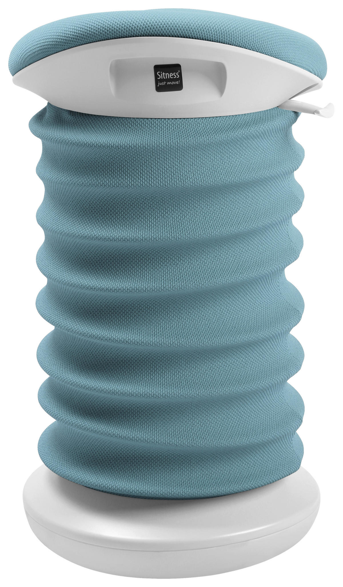 BÜROHOCKER Weiß, Blaugrau  - Blaugrau/Weiß, Design, Kunststoff/Textil (37,5/53-64/36cm) - Topstar