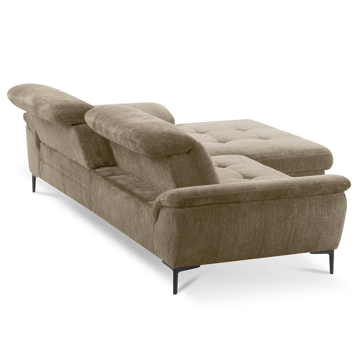 ECKSOFA  Webstoff Taupe  - Taupe/Schwarz, Design, Textil/Metall (268/195cm) - Livetastic
