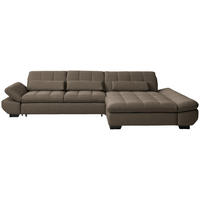 ECKSOFA  in Flachgewebe Braun  341/204 cm  - Schwarz/Braun, Design, Textil/Metall (341/204cm) - Xora