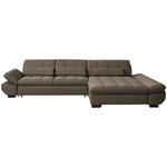 ECKSOFA  in Flachgewebe Braun  341/204 cm  - Schwarz/Braun, Design, Textil/Metall (341/204cm) - Xora