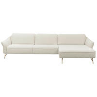 ECKSOFA Creme Chenille Rücken echt  - Beige/Creme, Design, Textil/Metall (329/165cm) - Johann Jakob