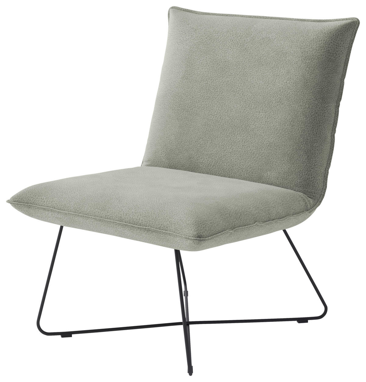 SESSEL Flachgewebe Hellgrau    - Hellgrau/Schwarz, Design, Textil/Metall (68/84/81cm) - Livetastic