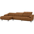 ECKSOFA in Echtleder Currygelb  165/313 cm  - Currygelb/Cognac, Design, Leder/Metall (165/313cm) - Emilio Belluti