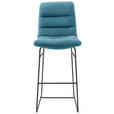 BARHOCKER in Textil Petrol  - Petrol/Schwarz, Design, Textil/Metall (52/122/66cm) - Dieter Knoll