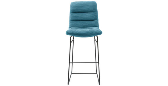 BARHOCKER in Textil Petrol  - Petrol/Schwarz, Design, Textil/Metall (52/122/66cm) - Dieter Knoll