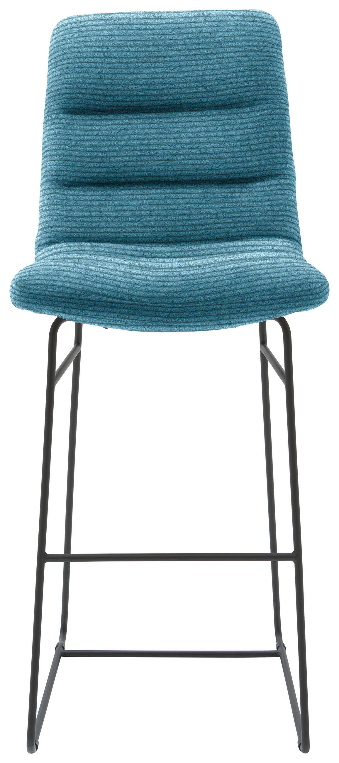BARHOCKER in Textil Petrol  - Petrol/Schwarz, Design, Textil/Metall (52/122/66cm) - Dieter Knoll