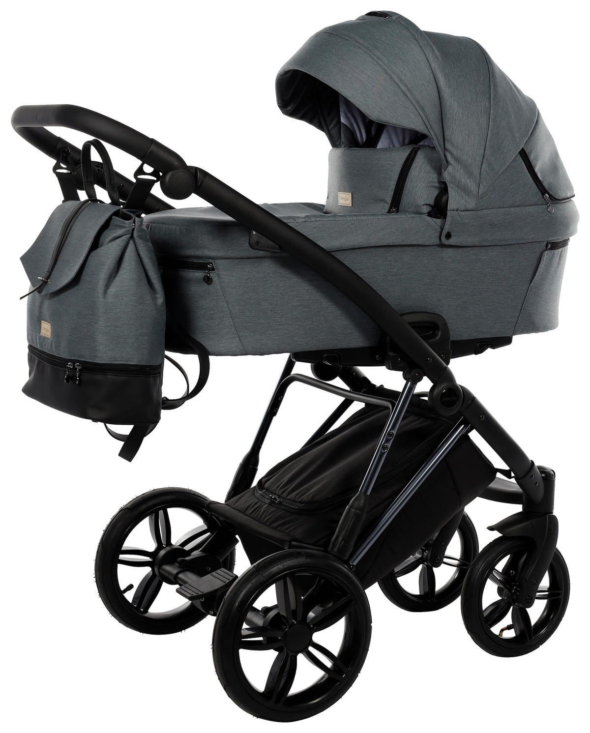 BARNVAGNSSET Fashion Air  - grå/svart, Trend, metall/läder (105/59/105cm) - Jimmylee
